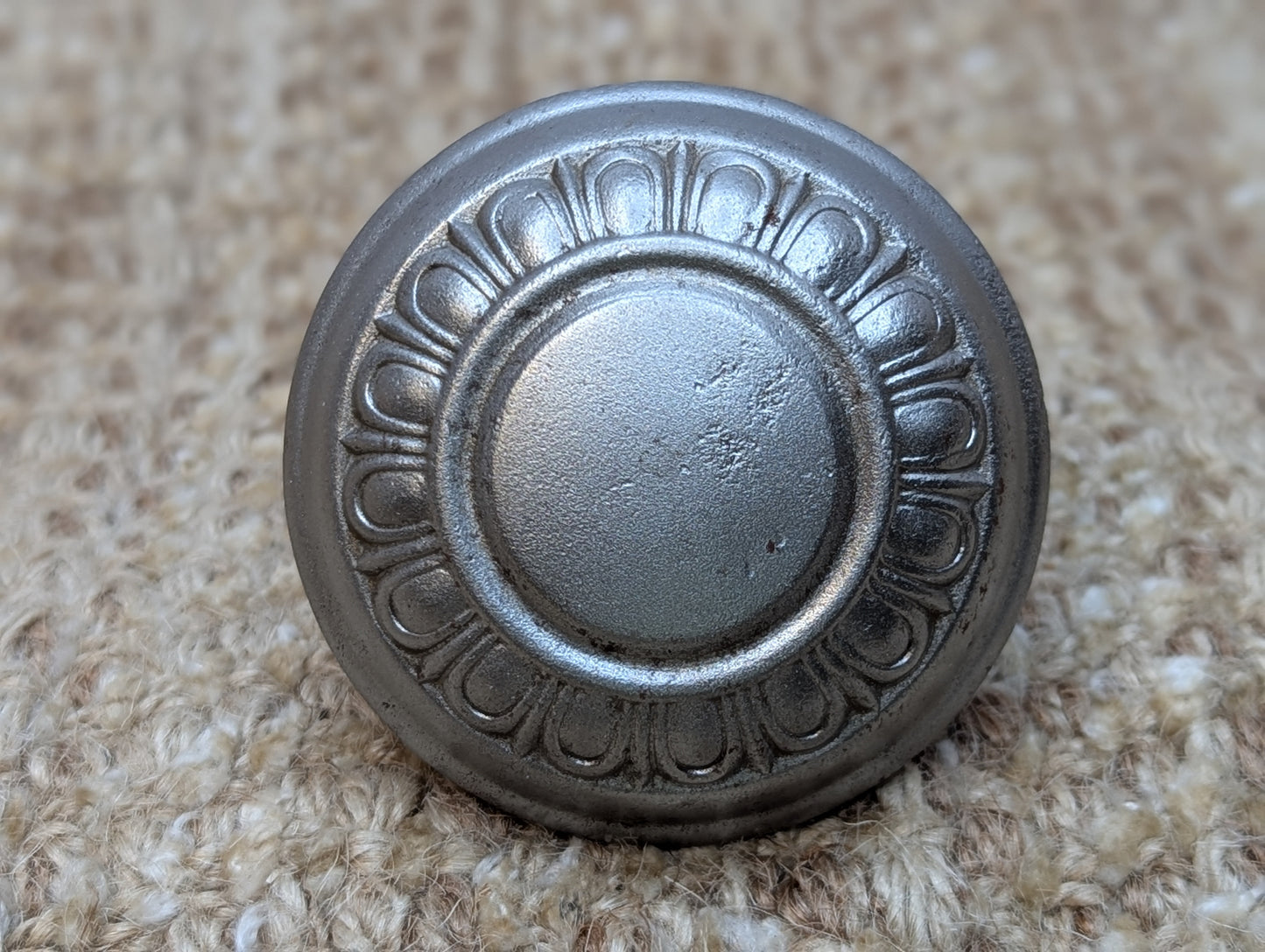 2 1/4" Antique Steel Egg & Dart Door Knob Door Hardware