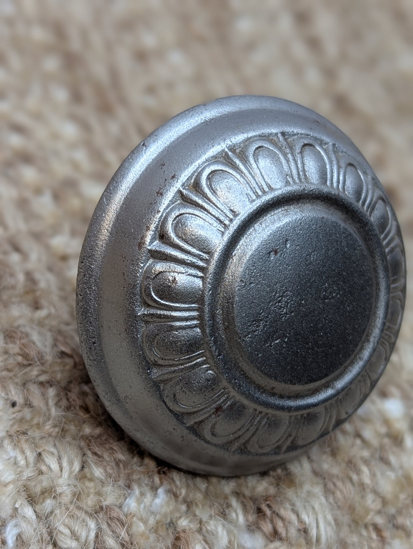 2 1/4" Antique Steel Egg & Dart Door Knob Door Hardware