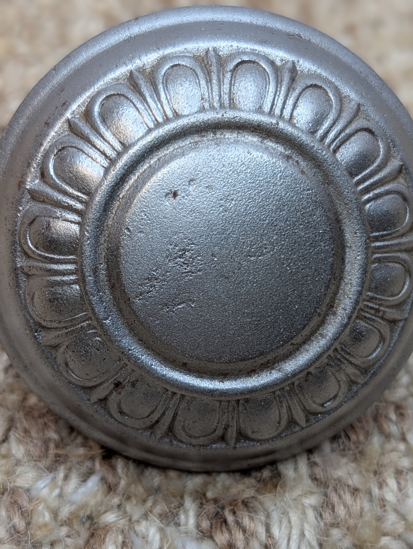 2 1/4" Antique Steel Egg & Dart Door Knob Door Hardware