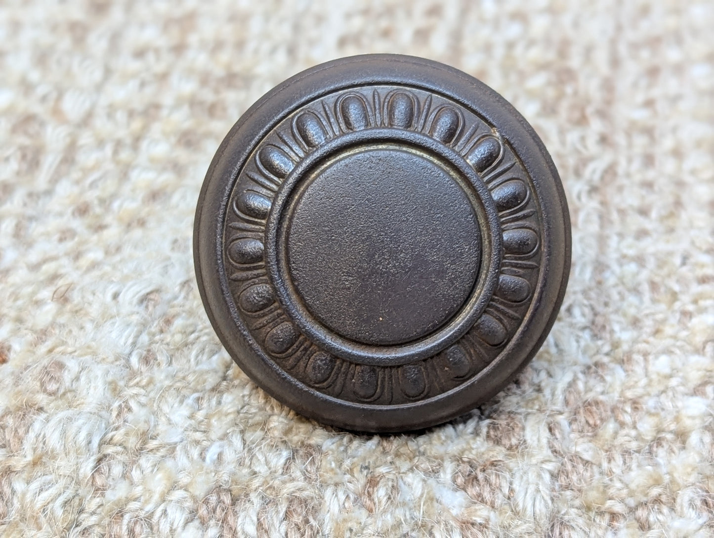 2 1/4" Antique Steel Egg & Dart Door Knob Door Hardware