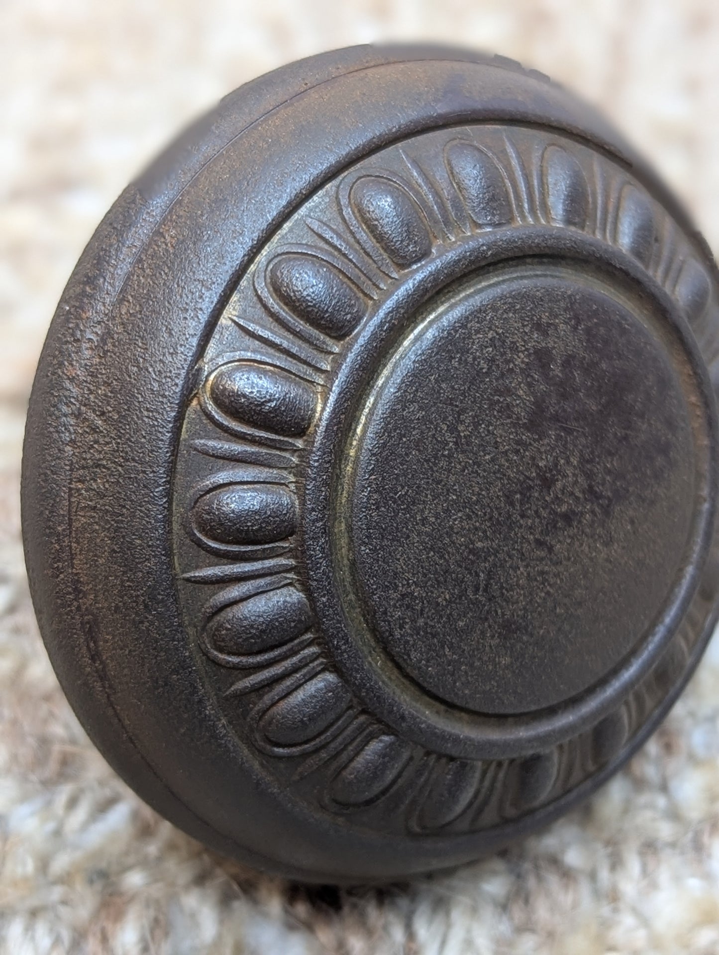 2 1/4" Antique Steel Egg & Dart Door Knob Door Hardware