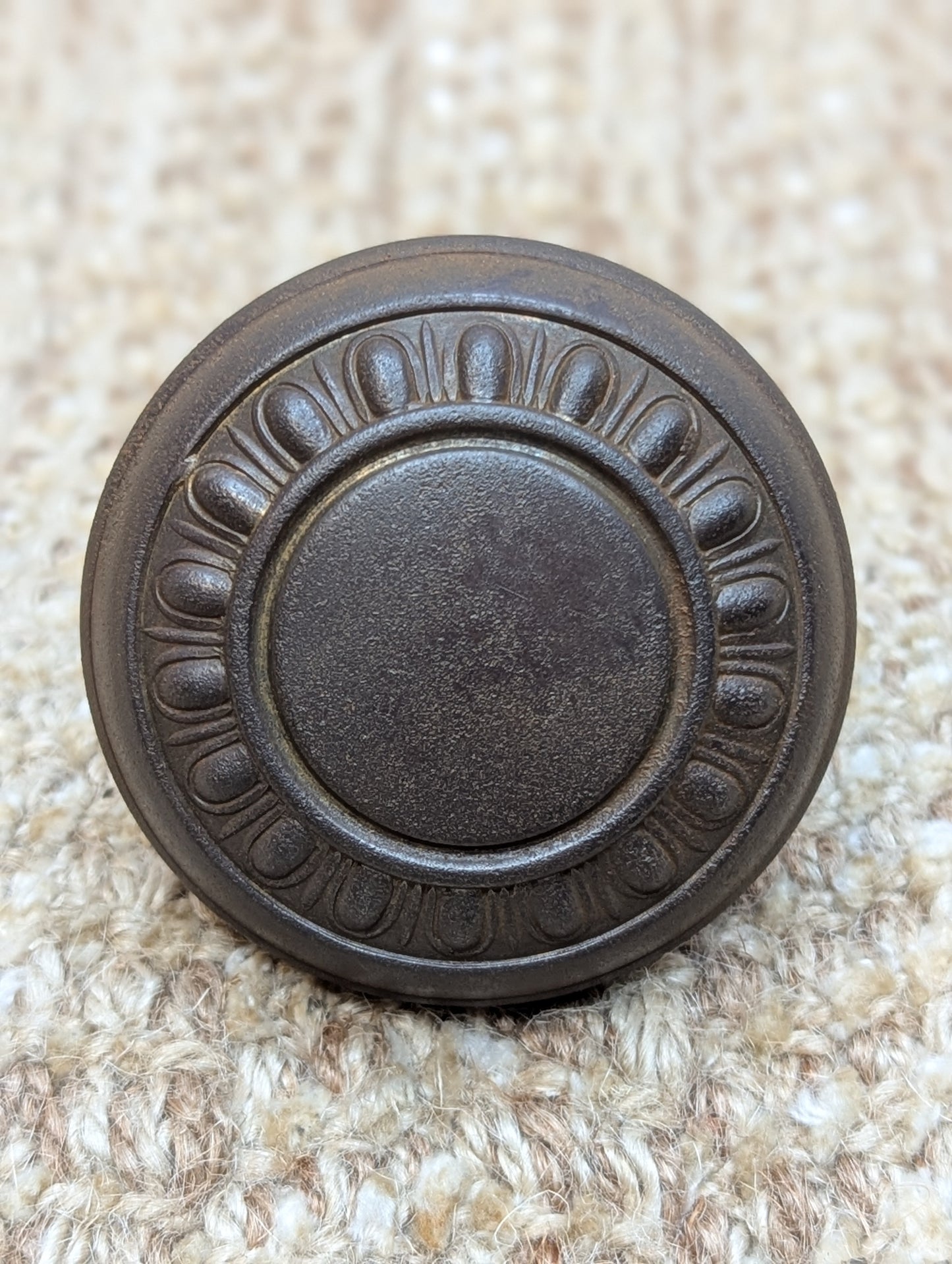 2 1/4" Antique Steel Egg & Dart Door Knob Door Hardware