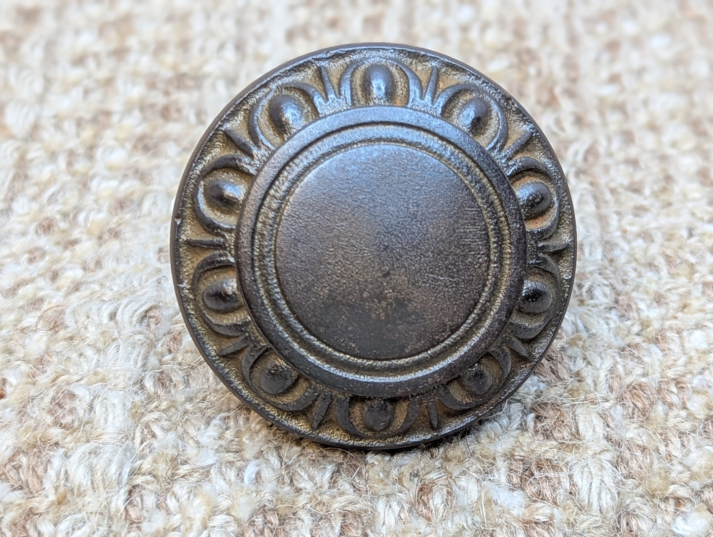 2 1/4" Antique Cast Iron Egg & Dart Door Knob Door Hardware