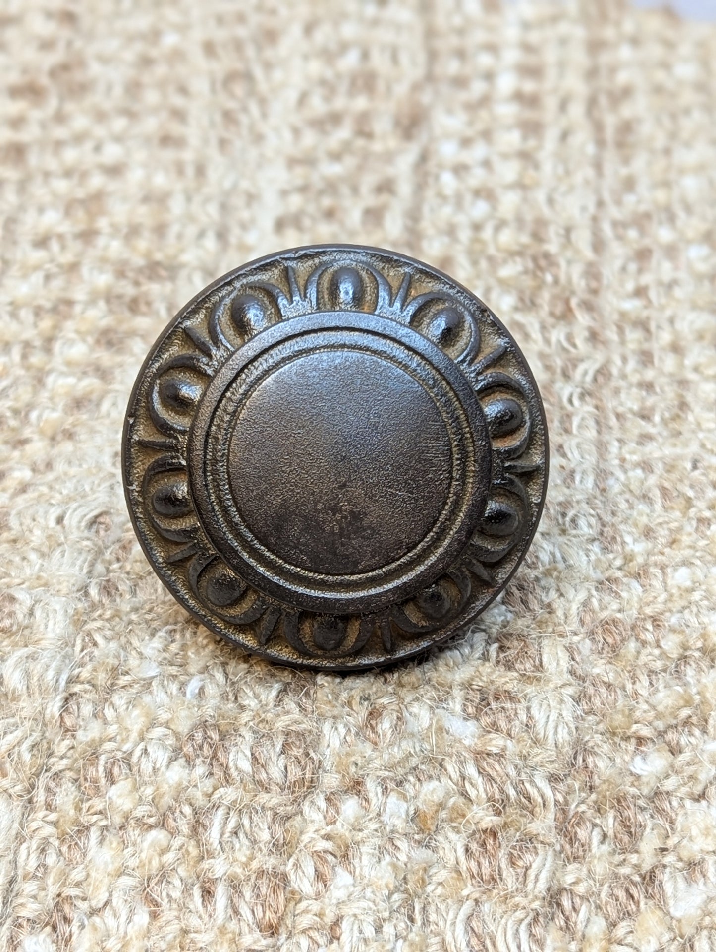 2 1/4" Antique Cast Iron Egg & Dart Door Knob Door Hardware
