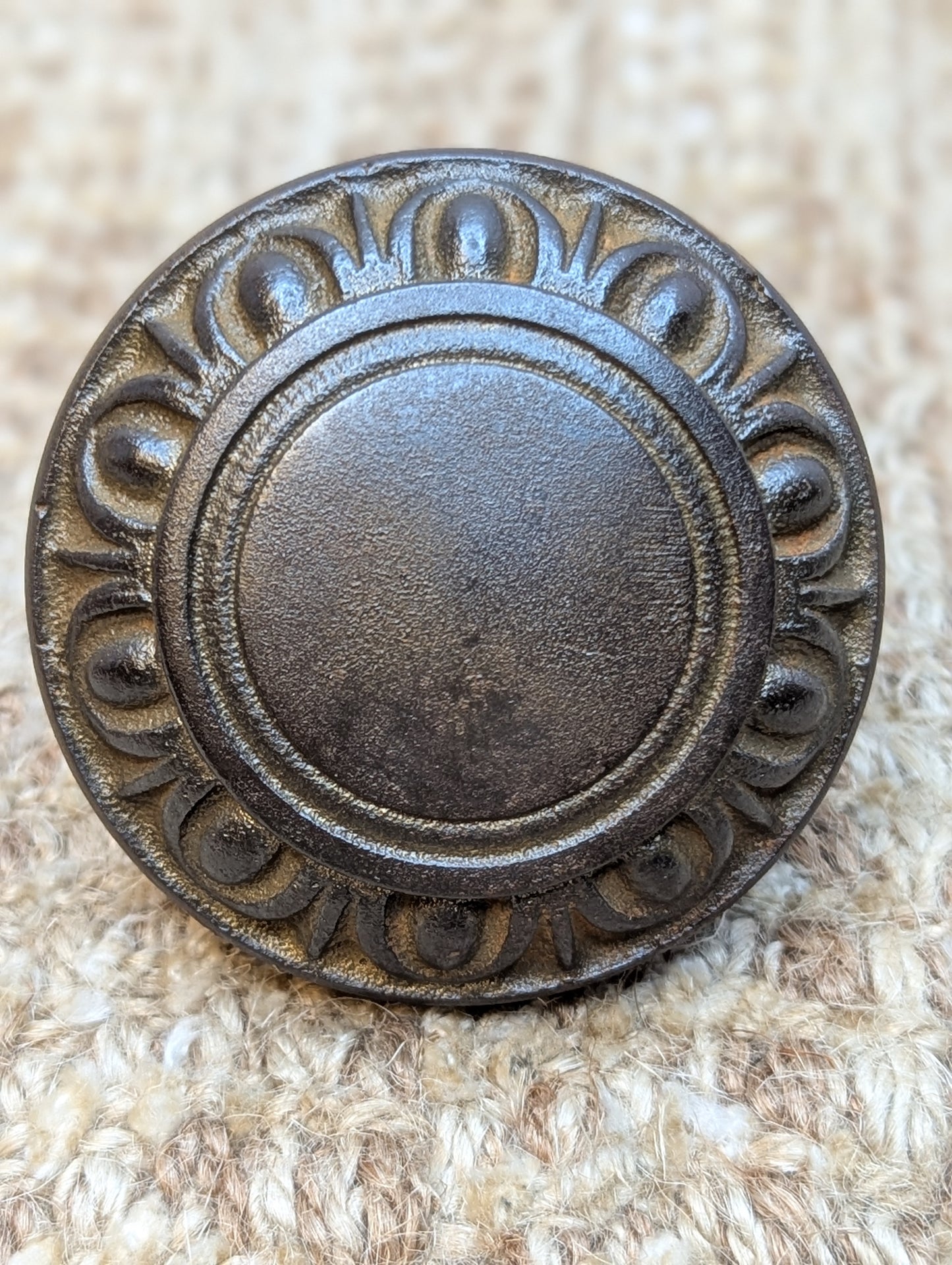2 1/4" Antique Cast Iron Egg & Dart Door Knob Door Hardware