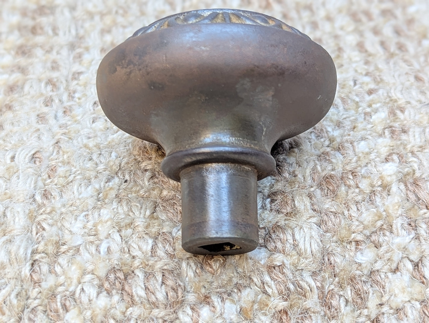 2 1/4" Antique Cast Iron Egg & Dart Door Knob Door Hardware