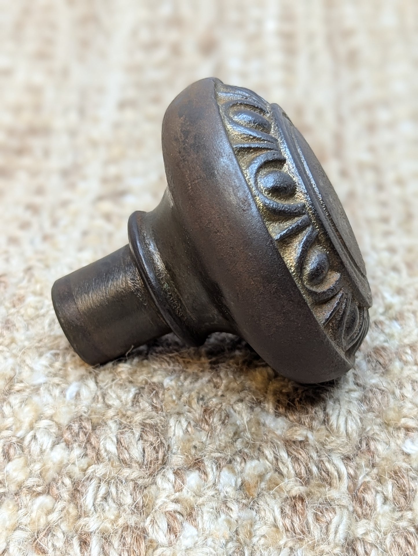 2 1/4" Antique Cast Iron Egg & Dart Door Knob Door Hardware