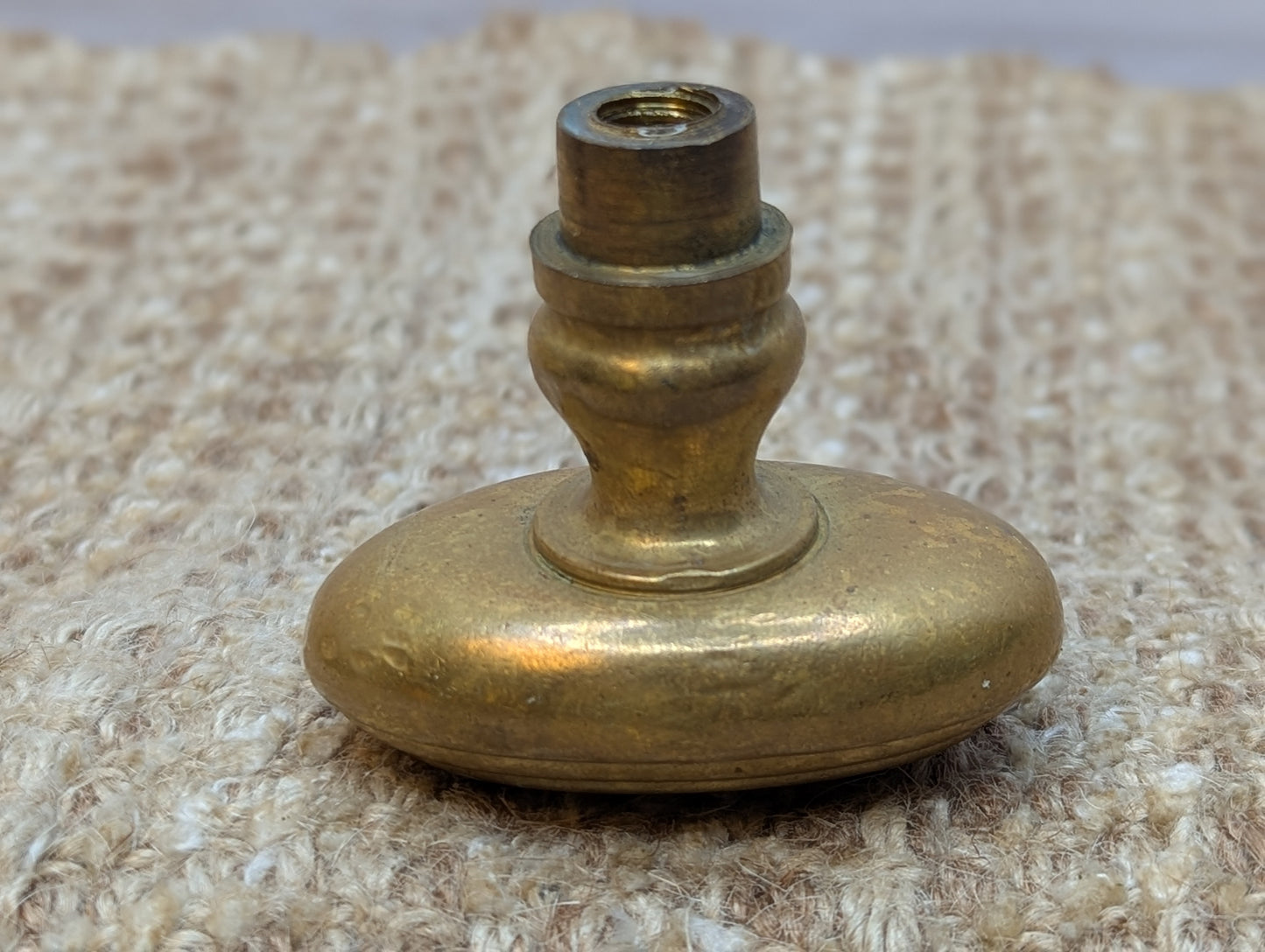 1 1/2" x 2 3/8" Antique Oval Brass Door Knob With Thumb Turn Door Hardware