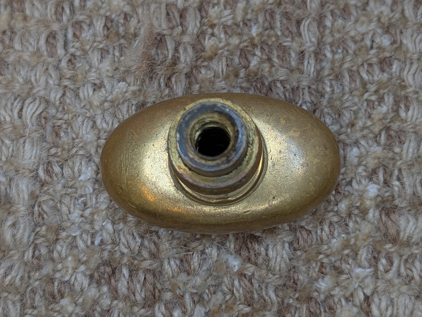 1 1/2" x 2 3/8" Antique Oval Brass Door Knob With Thumb Turn Door Hardware
