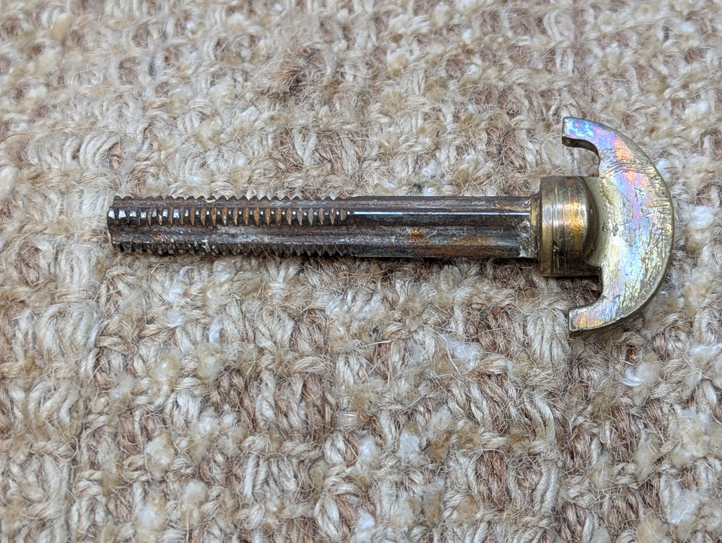 1 1/2" x 2 3/8" Antique Oval Brass Door Knob With Thumb Turn Door Hardware