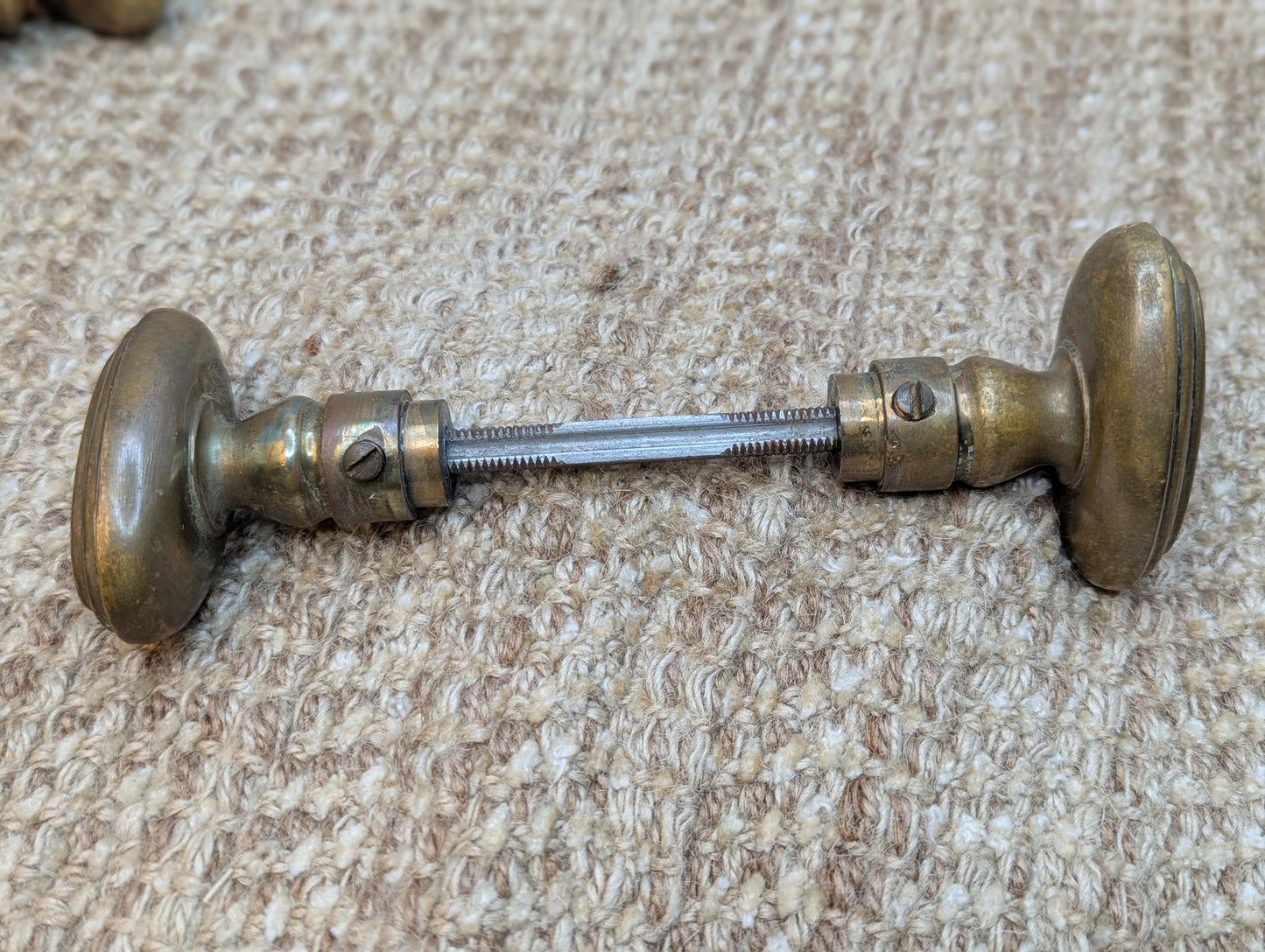 1 1/2 x 2 1/2" Antique Oval Decorative Brass Door Knob Set Door Hardware