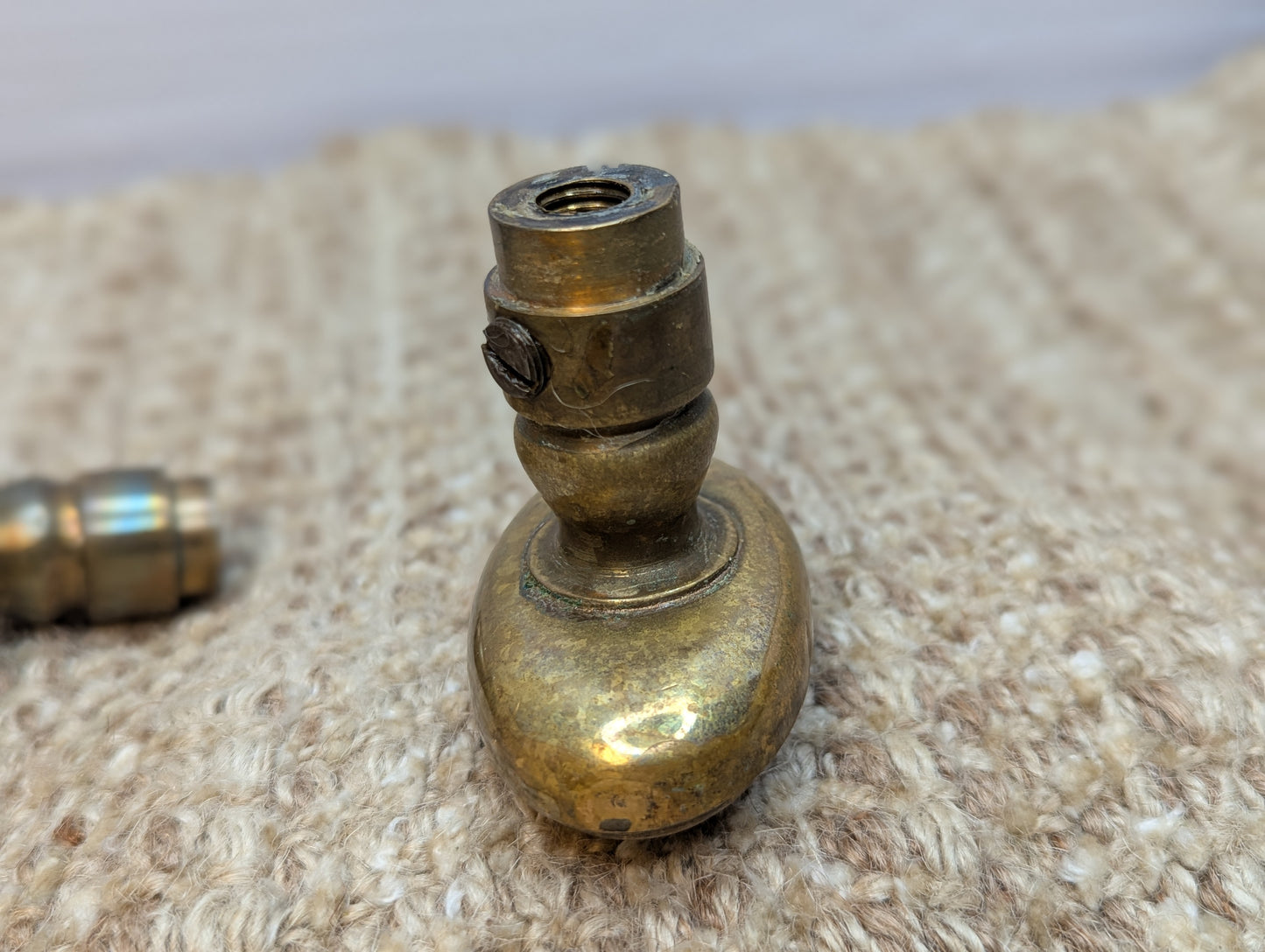 1 1/2 x 2 1/2" Antique Oval Decorative Brass Door Knob Set Door Hardware