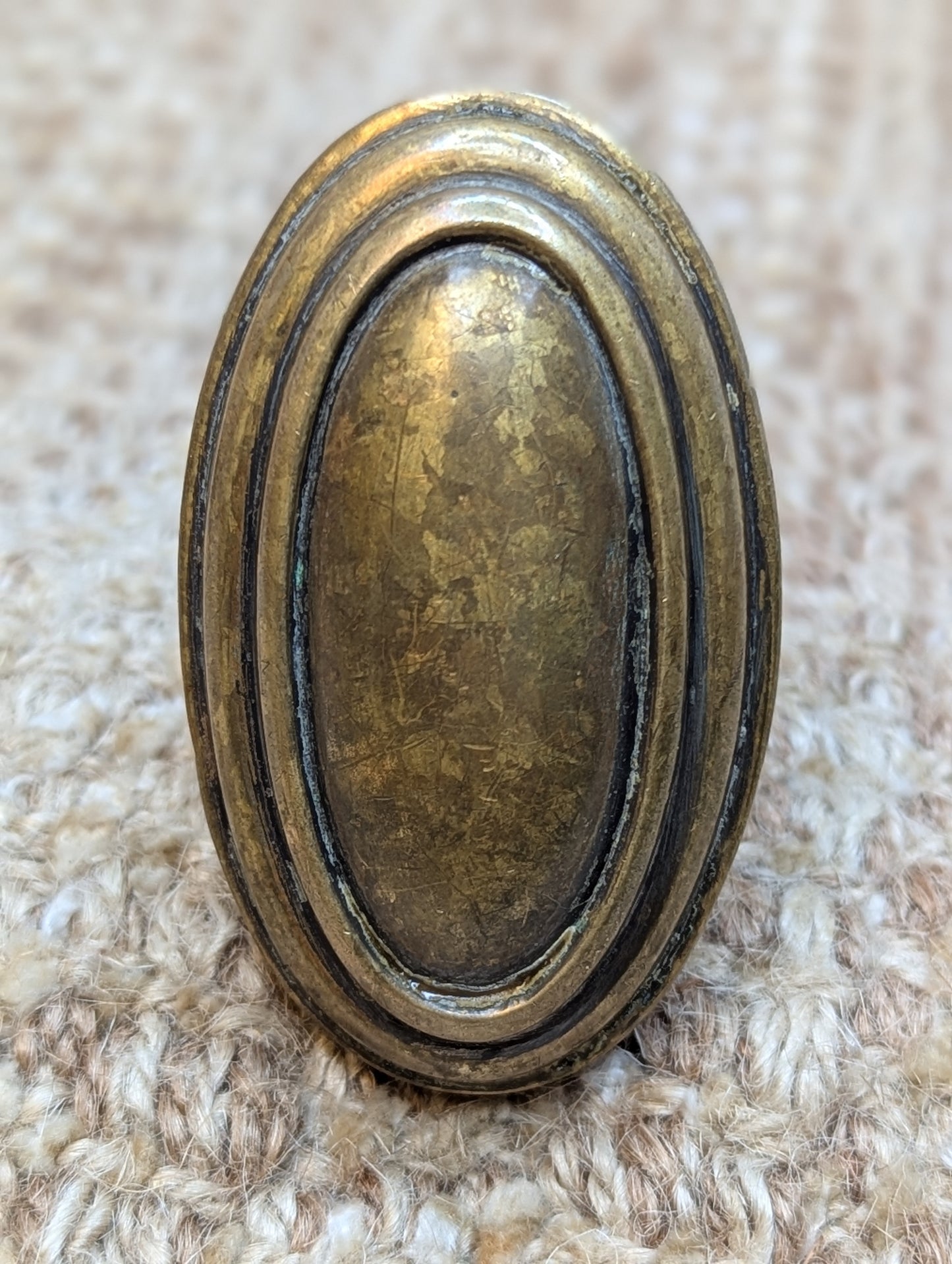 1 1/2 x 2 1/2" Antique Oval Decorative Brass Door Knob Set Door Hardware