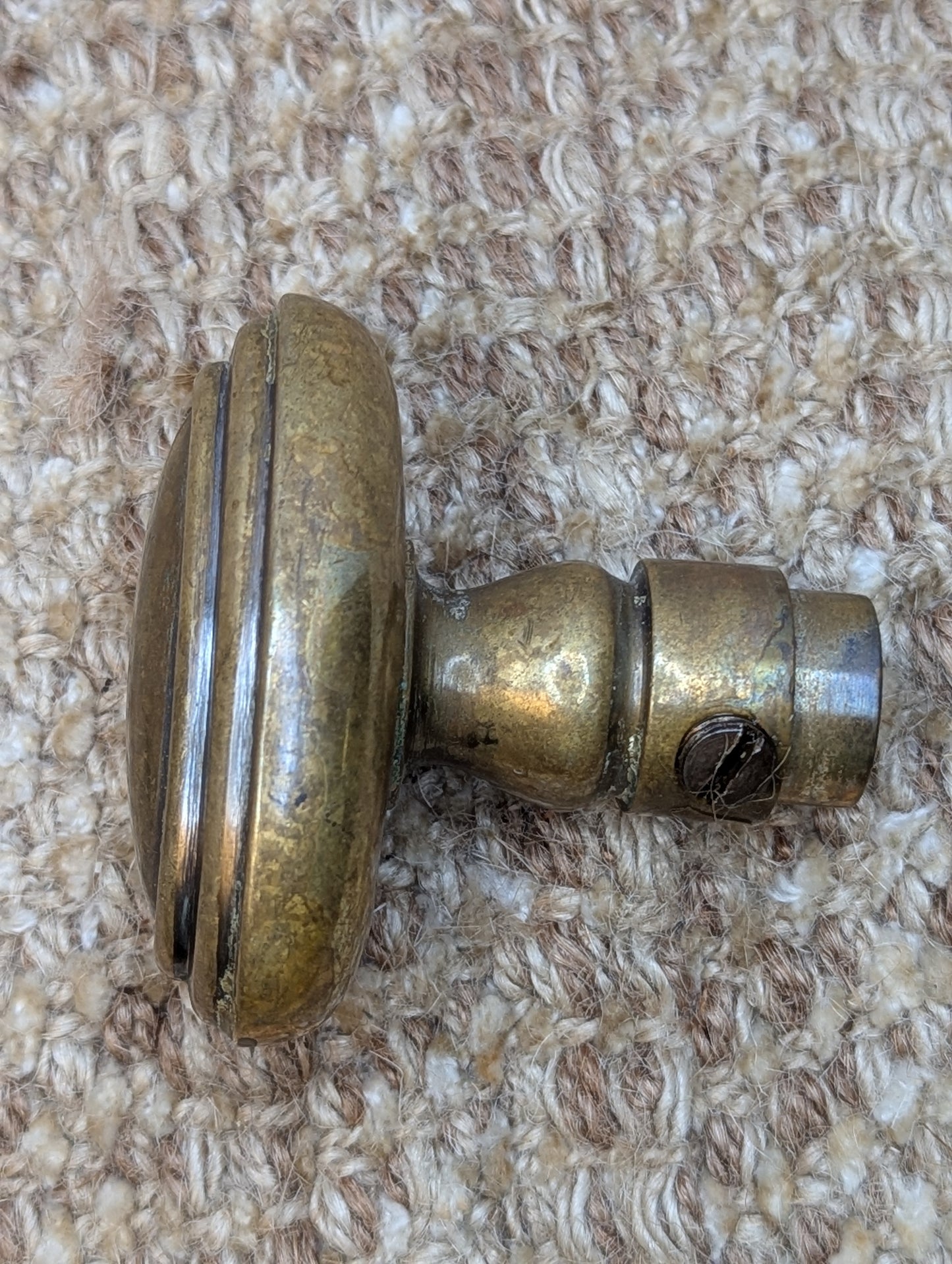 1 1/2 x 2 1/2" Antique Oval Decorative Brass Door Knob Set Door Hardware