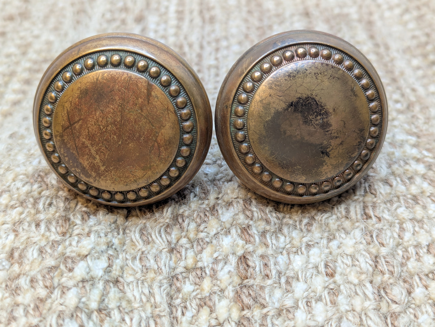 2 1/4" Antique Decorative Brass Door Knob Set Door Hardware
