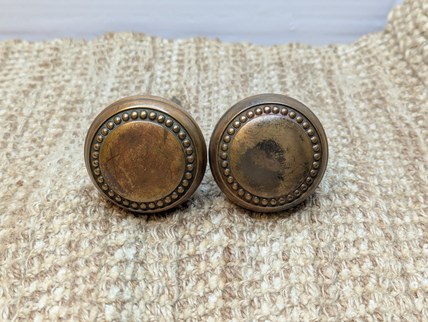 2 1/4" Antique Decorative Brass Door Knob Set Door Hardware
