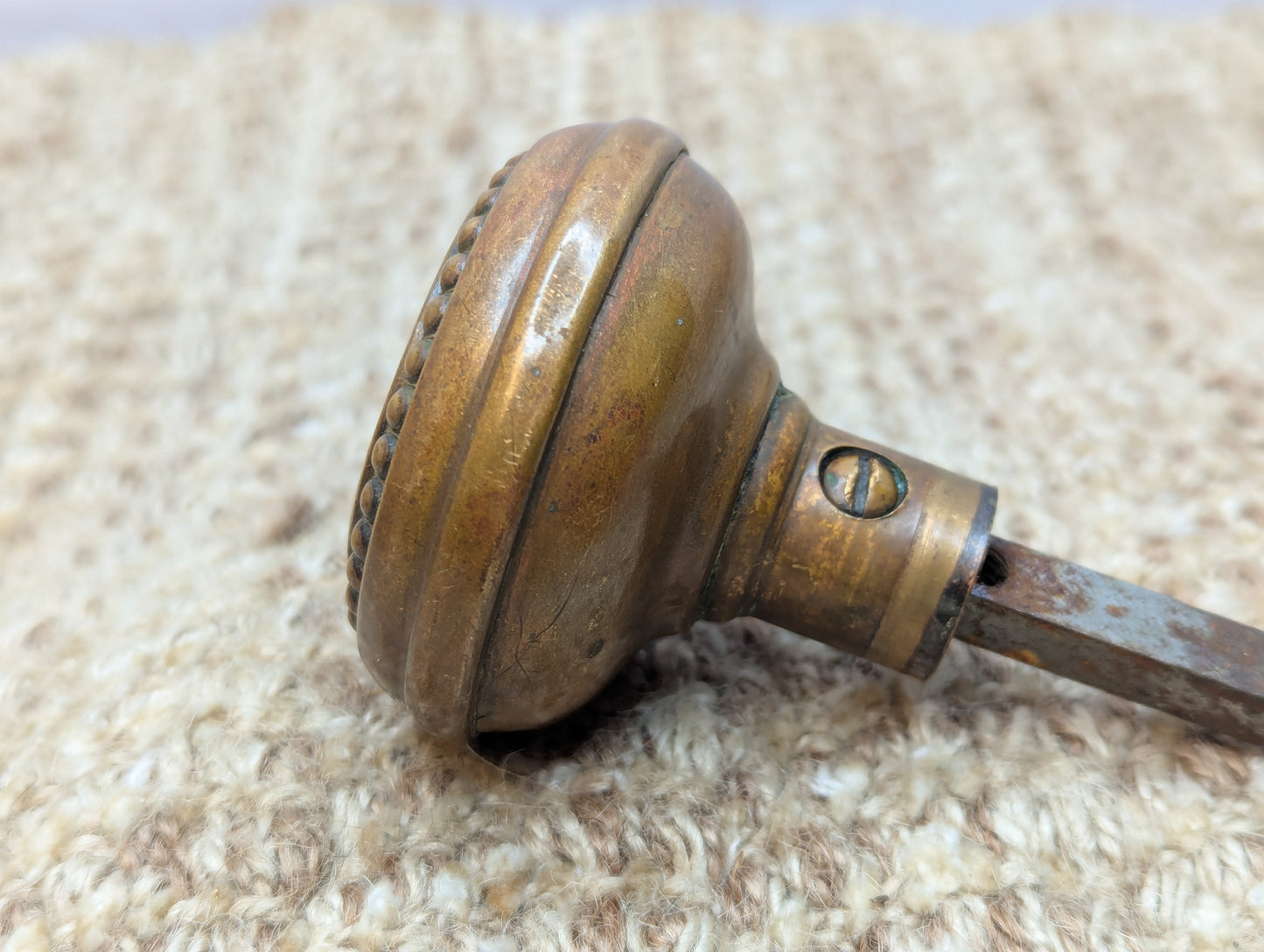 2 1/4" Antique Decorative Brass Door Knob Set Door Hardware