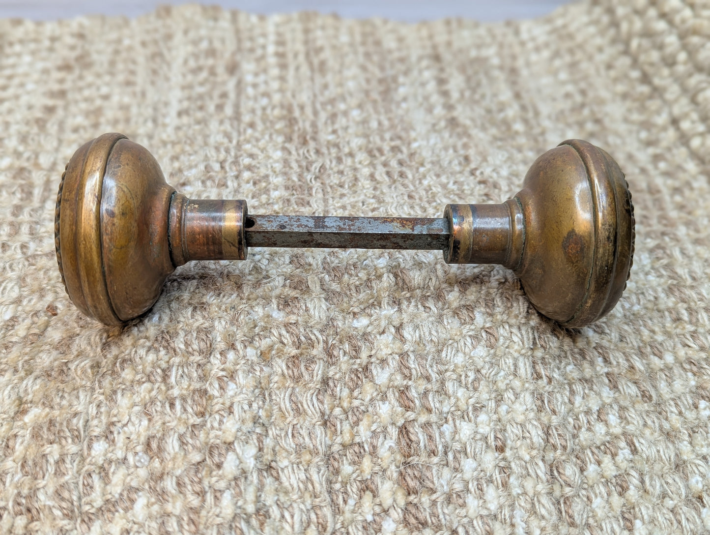 2 1/4" Antique Decorative Brass Door Knob Set Door Hardware
