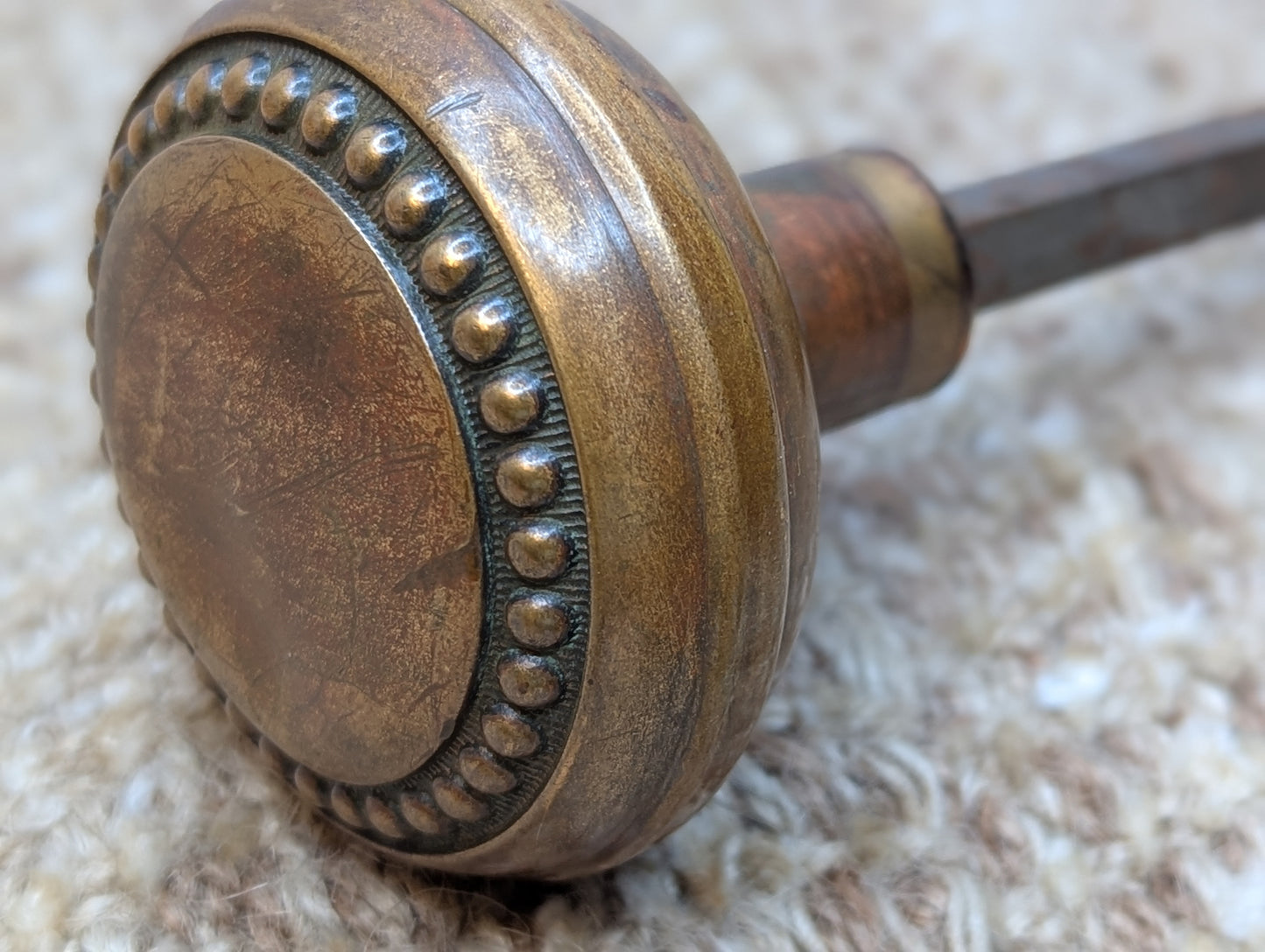 2 1/4" Antique Decorative Brass Door Knob Set Door Hardware