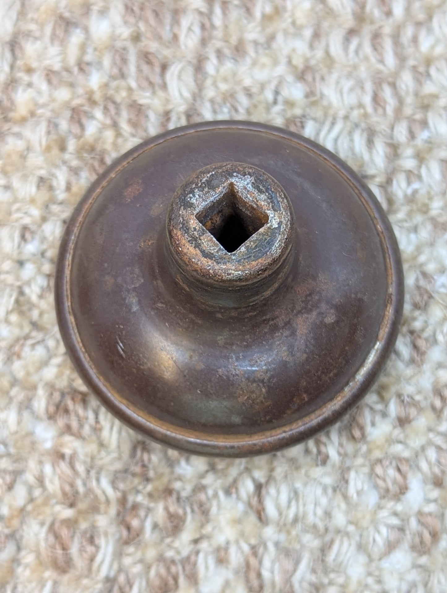 2 1/4" Antique Russell & Erwin Steel Door Knob Set Door Hardware Circa 1909