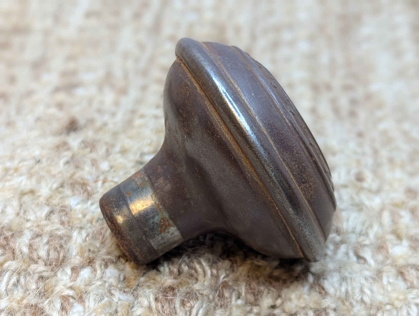 2 1/4" Antique Russell & Erwin Steel Door Knob Set Door Hardware Circa 1909