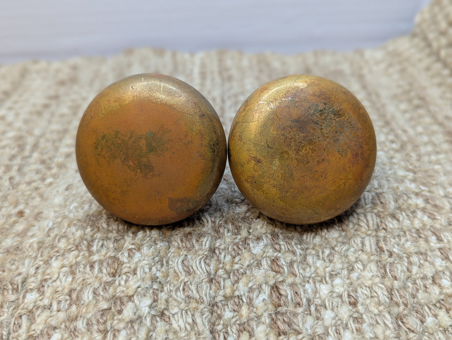 2 1/4" Antique Brass Door Knob Set Door Hardware