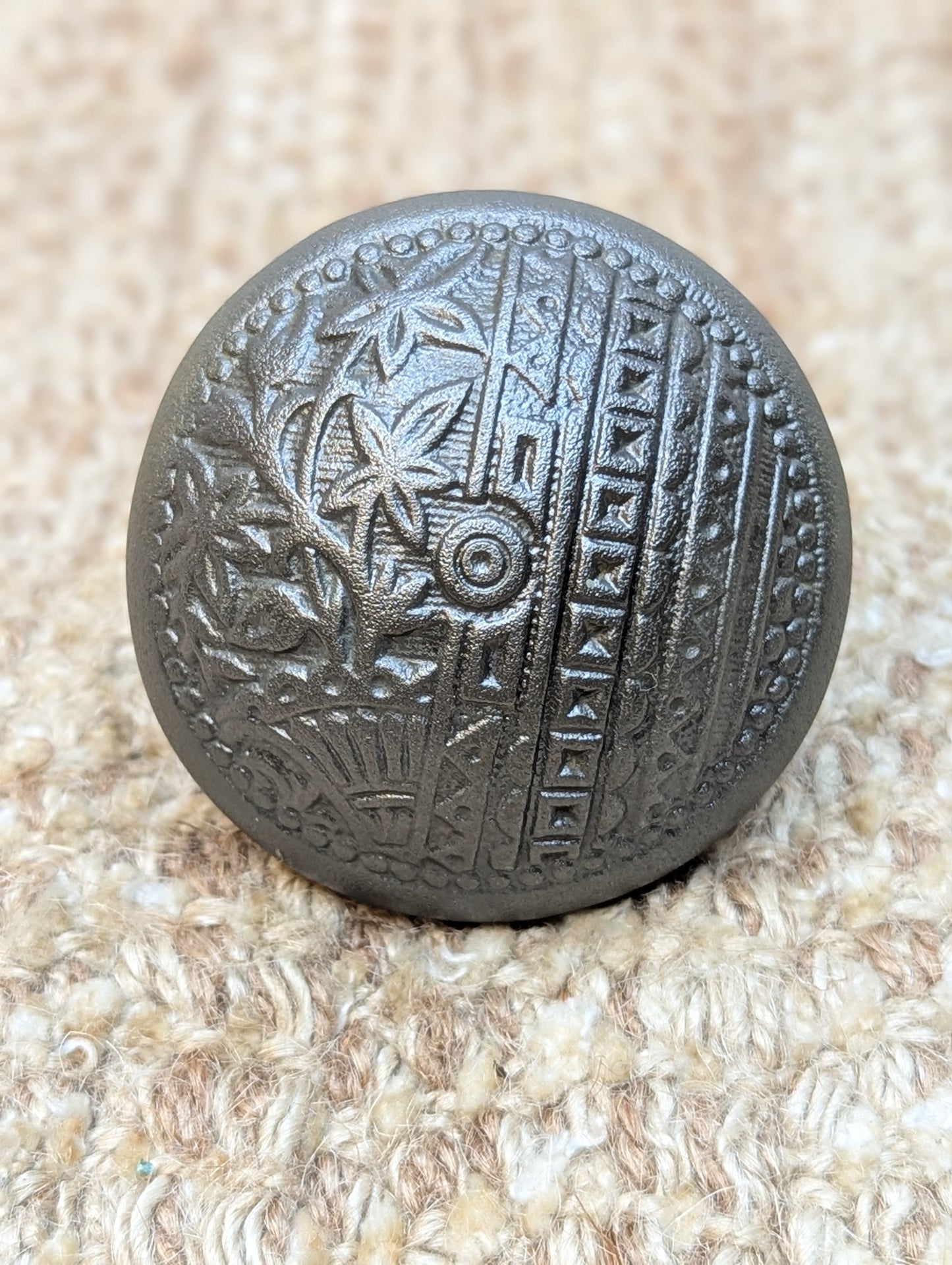 2 1/4" Antique Trenton Decorative Cast Iron Door Knob Circa 1887