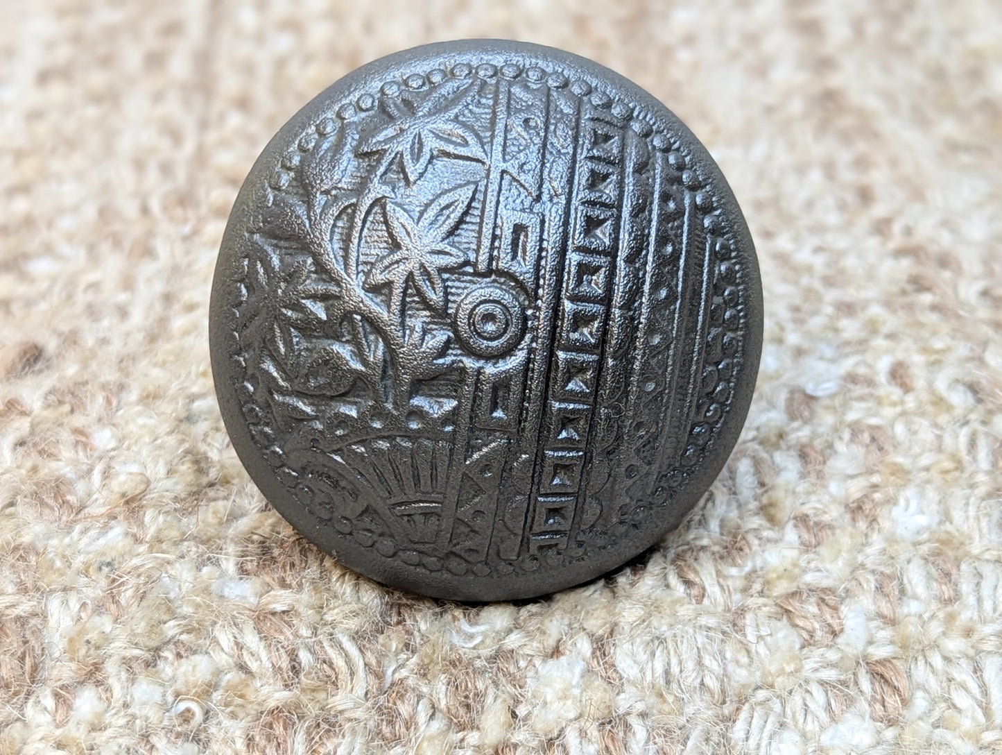 2 1/4" Antique Trenton Decorative Cast Iron Door Knob Circa 1887