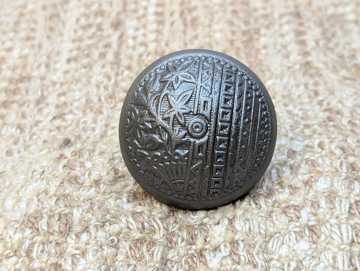 2 1/4" Antique Trenton Decorative Cast Iron Door Knob Circa 1887