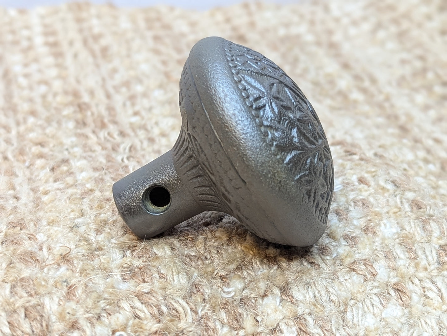 2 1/4" Antique Trenton Decorative Cast Iron Door Knob Circa 1887