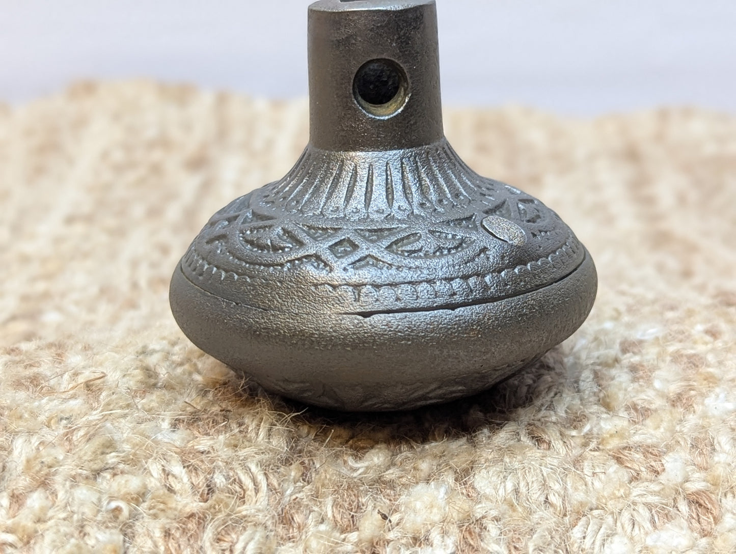 2 1/4" Antique Trenton Decorative Cast Iron Door Knob Circa 1887