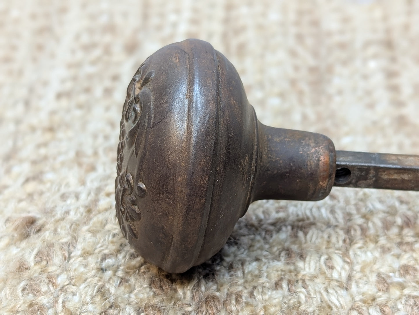 2 1/4" Antique Penn Hardware Steel Door Knob Set Door Hardware Circa 1915