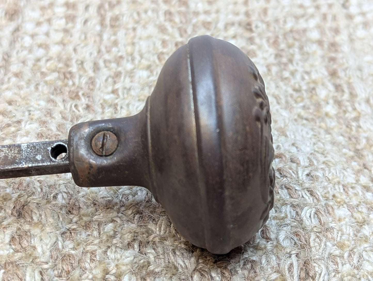 2 1/4" Antique Penn Hardware Steel Door Knob Set Door Hardware Circa 1915