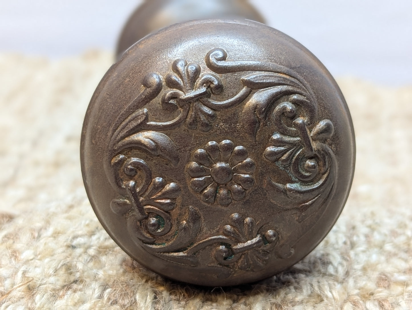 2 1/4" Antique Penn Hardware Steel Door Knob Set Door Hardware Circa 1915