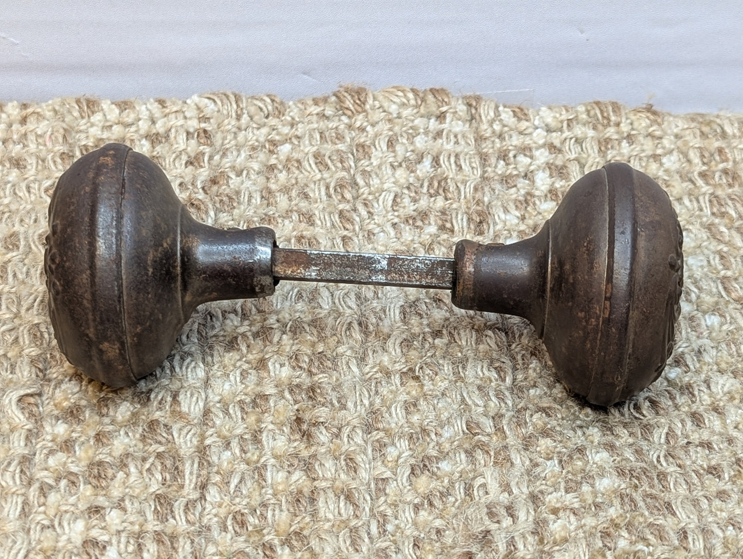 2 1/4" Antique Penn Hardware Steel Door Knob Set Door Hardware Circa 1915