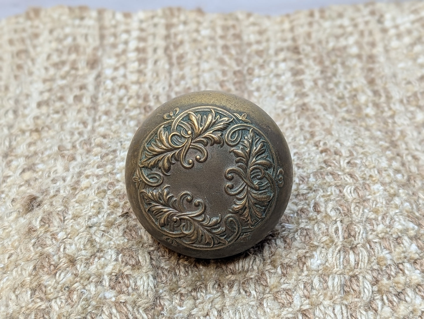 2 1/4" Antique Corbin "Loraine" Brass Door Knob Door Hardware Circa 1905