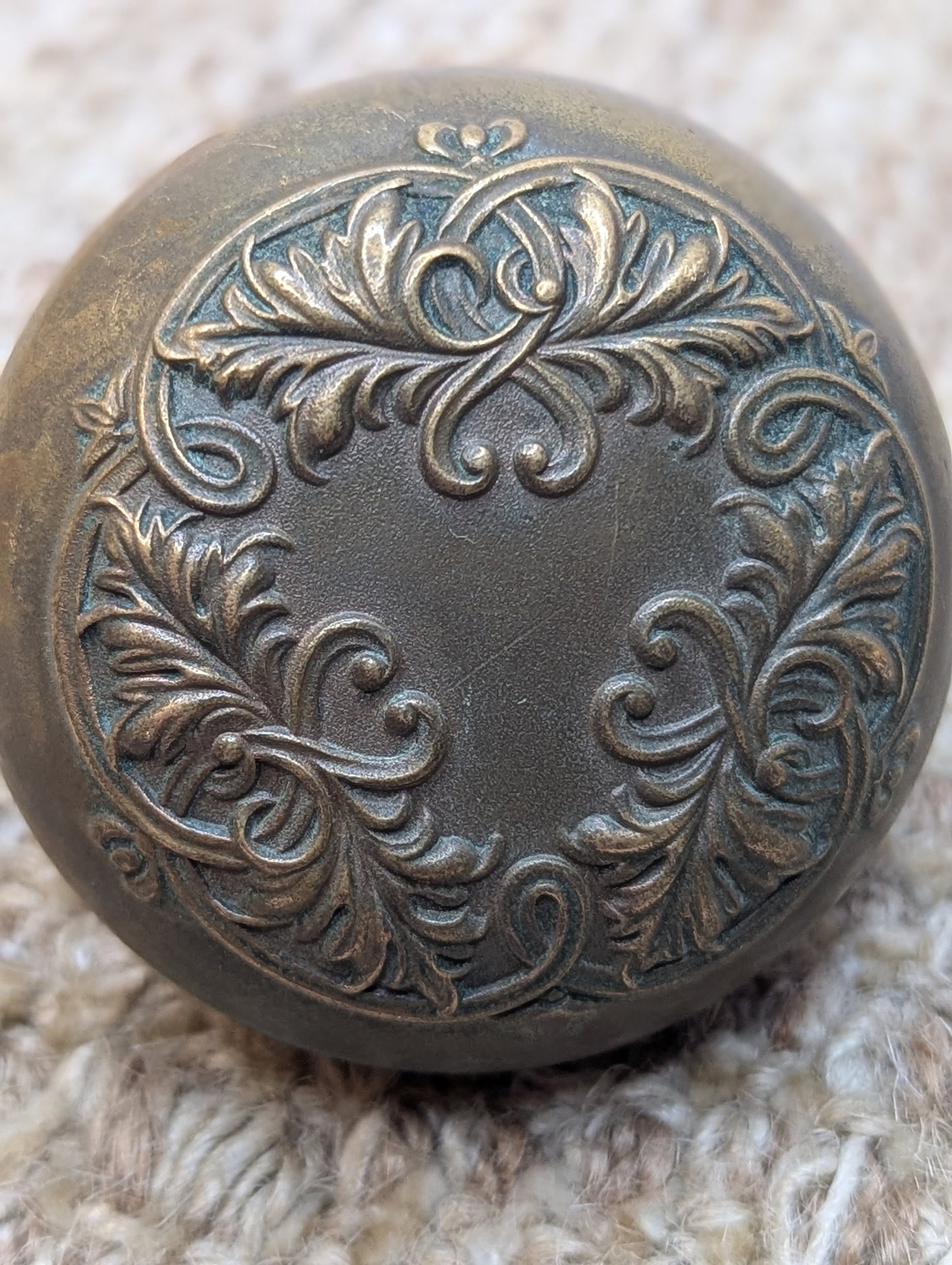 2 1/4" Antique Corbin "Loraine" Brass Door Knob Door Hardware Circa 1905