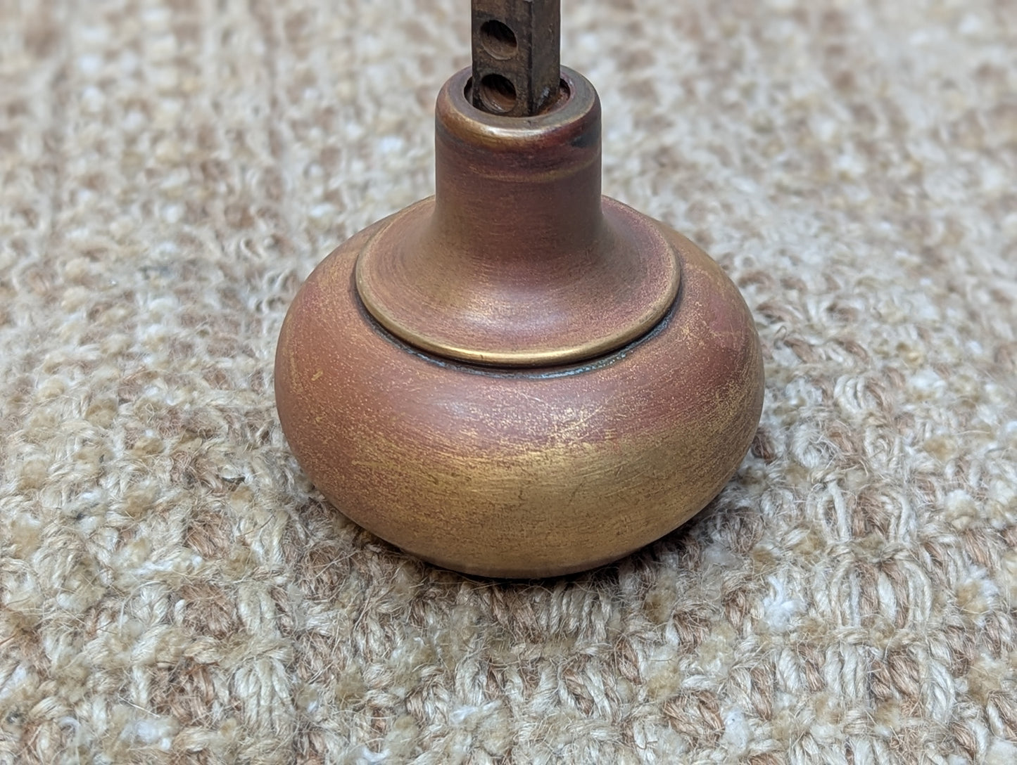 2 1/4" Antique Russell & Erwin Brass Door Knob Circa 1926 and Spiral Glass Door Knob