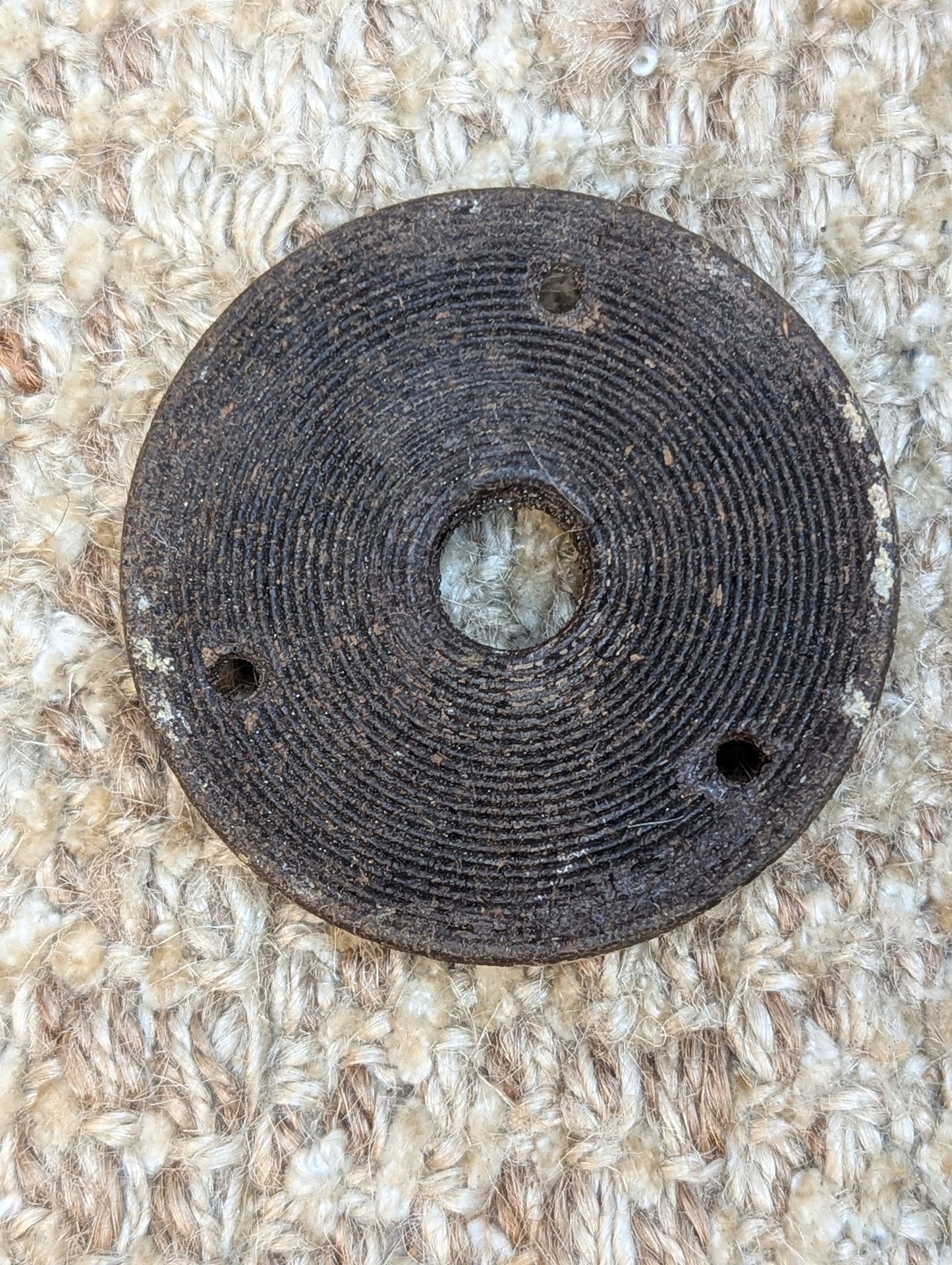 2 1/4" Antique Dibble Mfg. Co. Saxon Shield Design Hemacite Door Knob & 2 1/4" Rosette Door Hardware Circa 1878