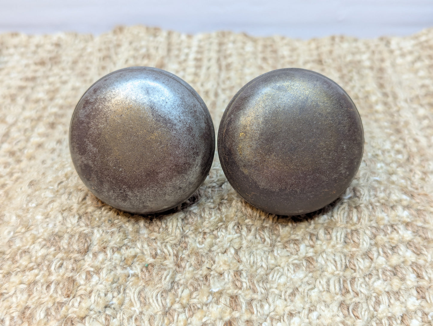 2 1/4" Antique Steel Door Knob Set Door Hardware
