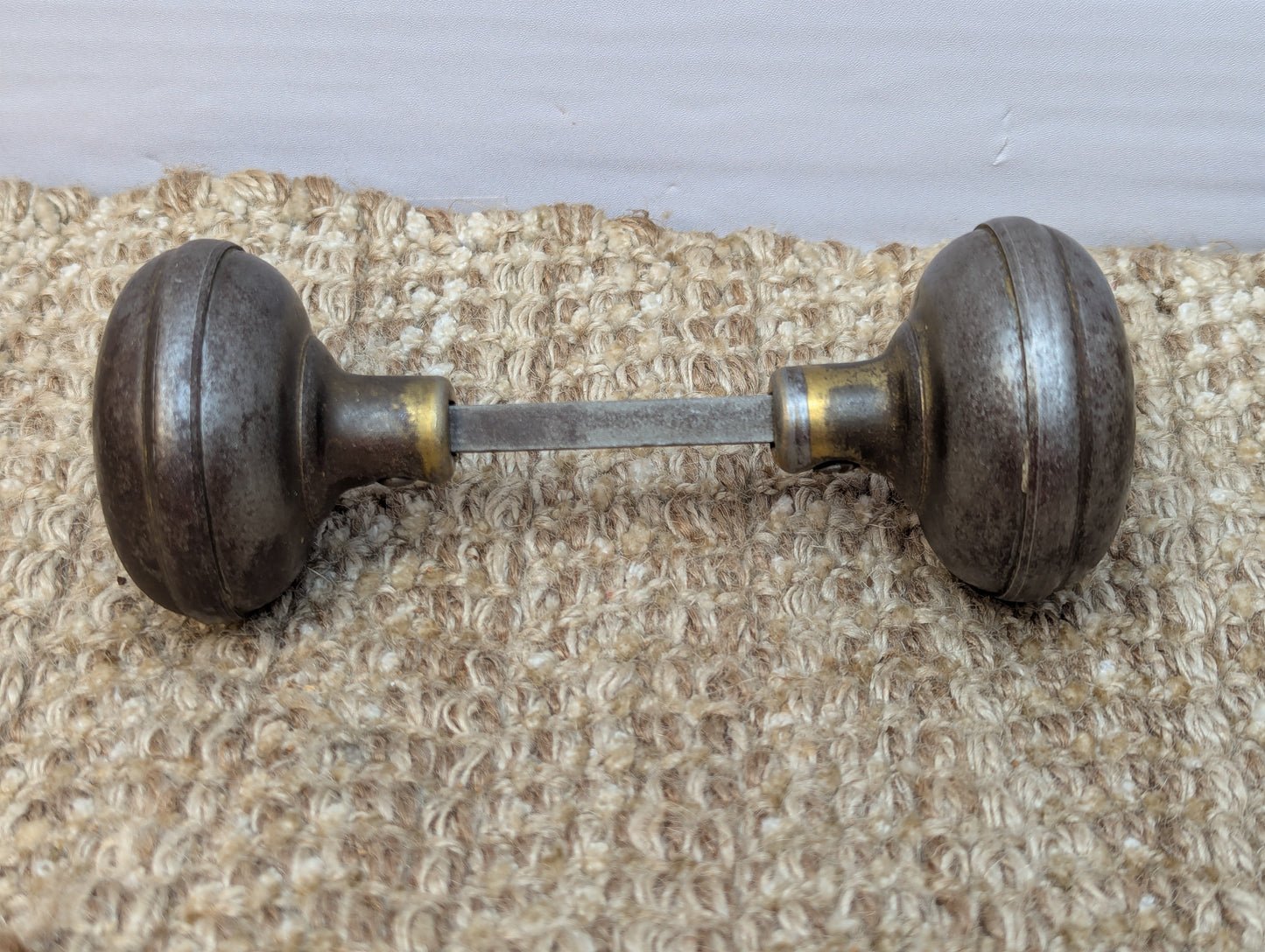 2 1/4" Antique Steel Door Knob Set Door Hardware