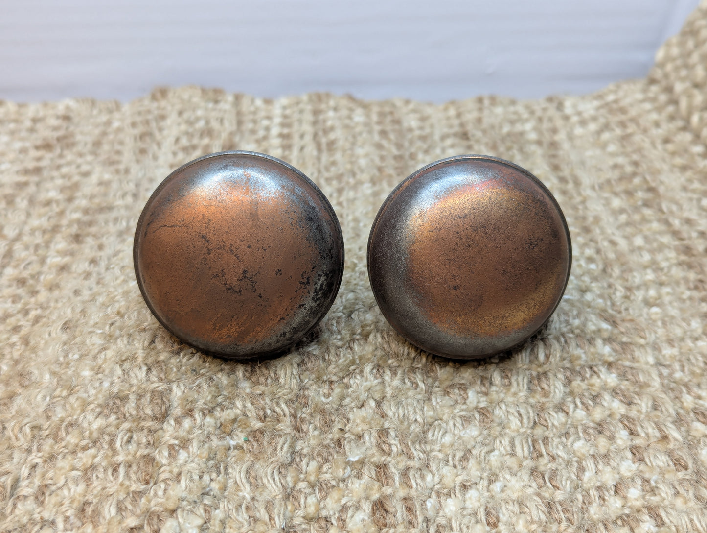 2 1/4" Antique Steel Door Knob Set Door Hardware