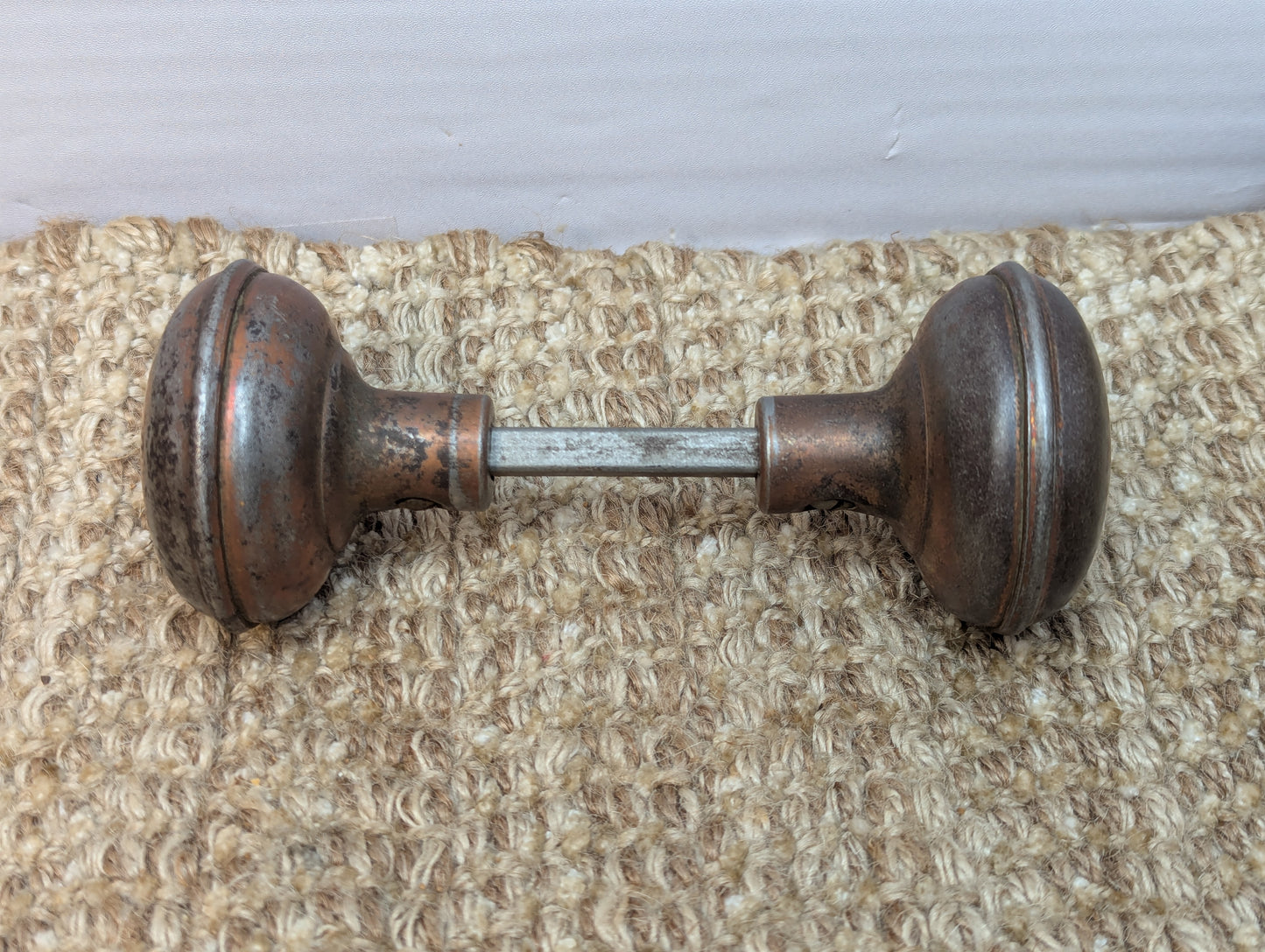 2 1/4" Antique Steel Door Knob Set Door Hardware