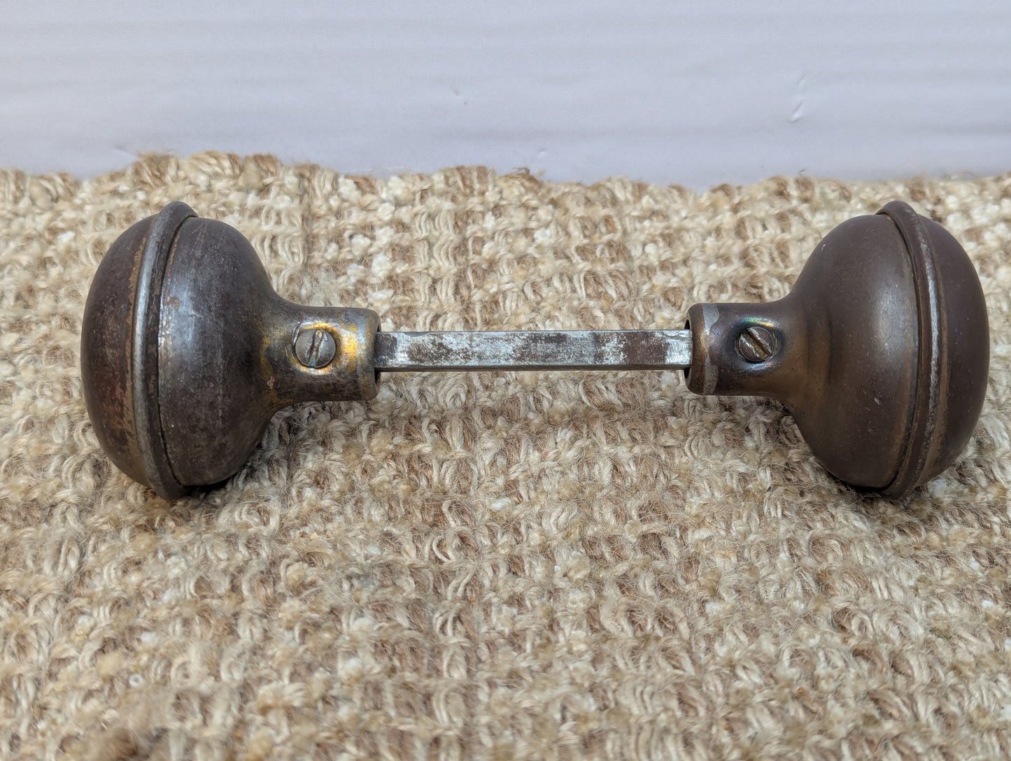2 1/4" Antique Steel Door Knob Set Door Hardware