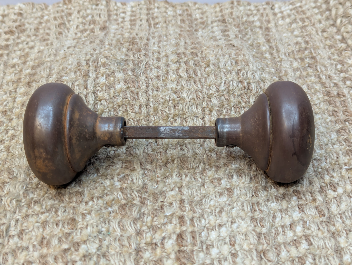 2 1/4" Antique Steel Door Knob Set Door Hardware