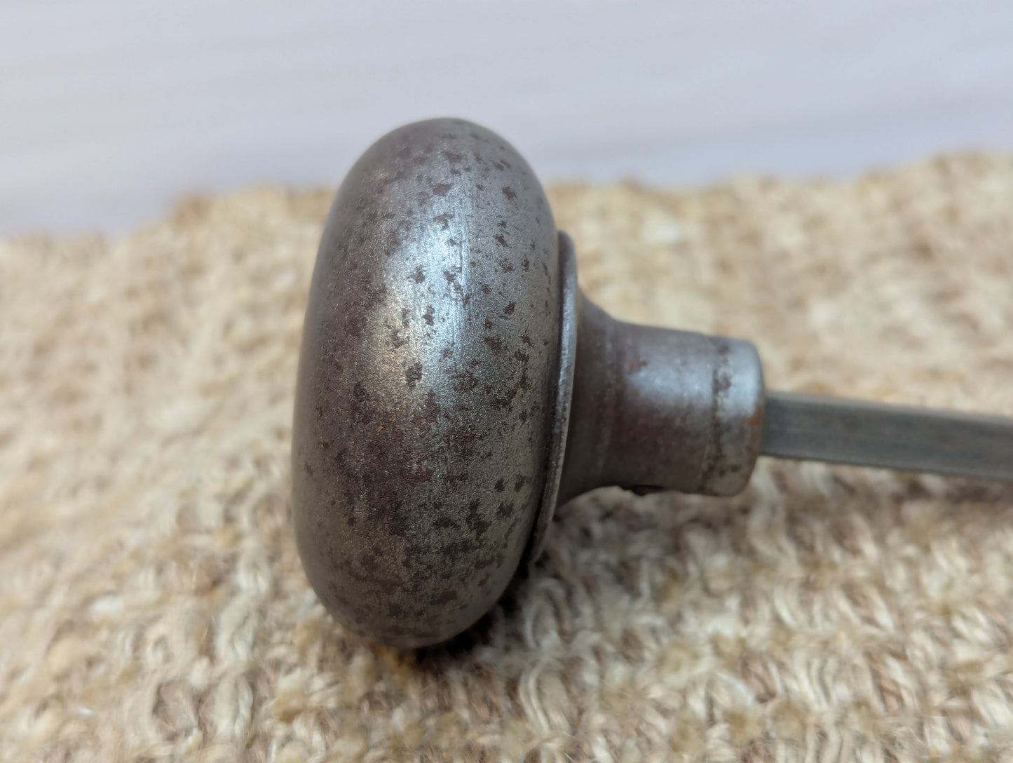 2 1/4" Antique Steel Door Knob Set Door Hardware