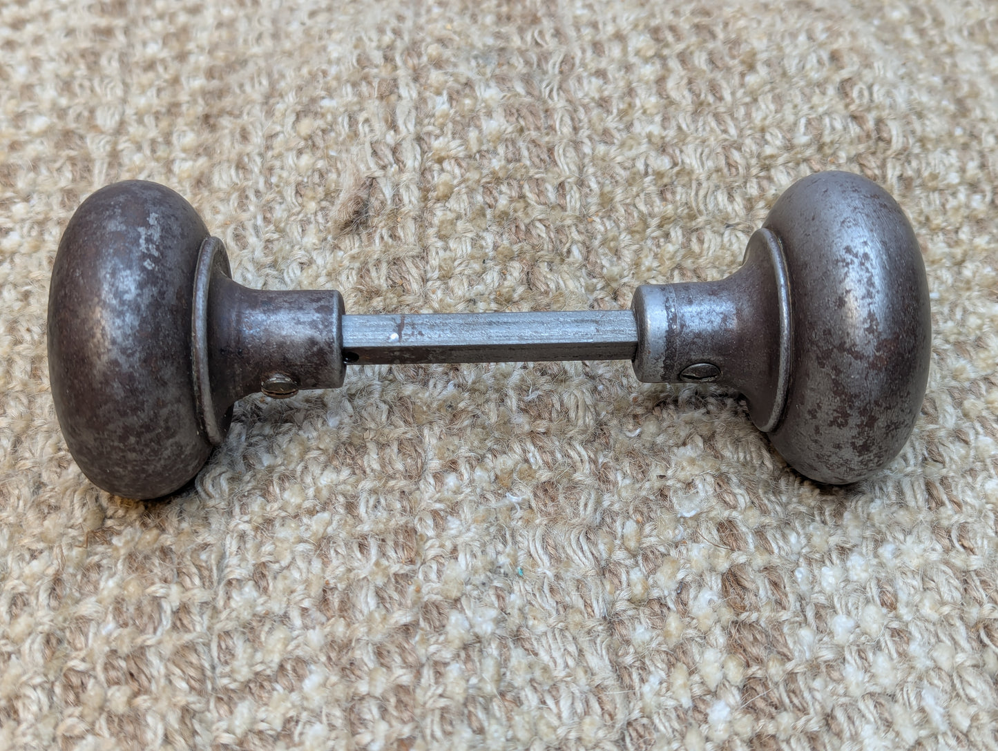 2 1/4" Antique Steel Door Knob Set Door Hardware