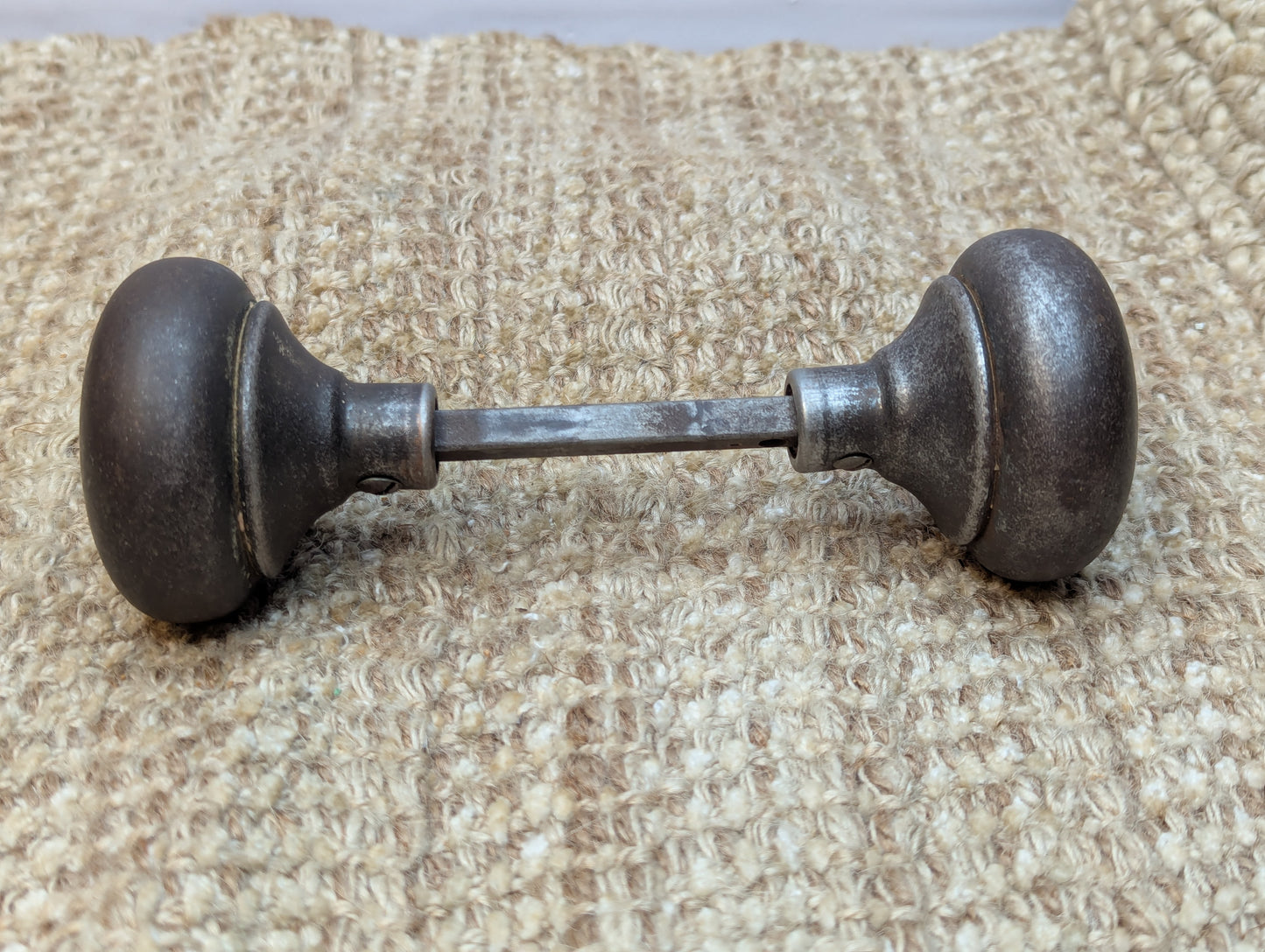 2 1/4" Antique Steel Door Knob Set Door Hardware