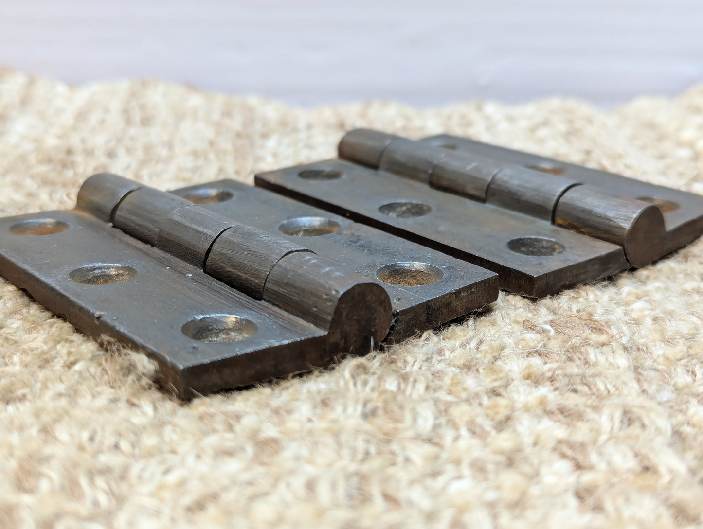 Pair 2 1/2" x 3 1/2" Antique Cast Iron Butt Hinges Door Hardware