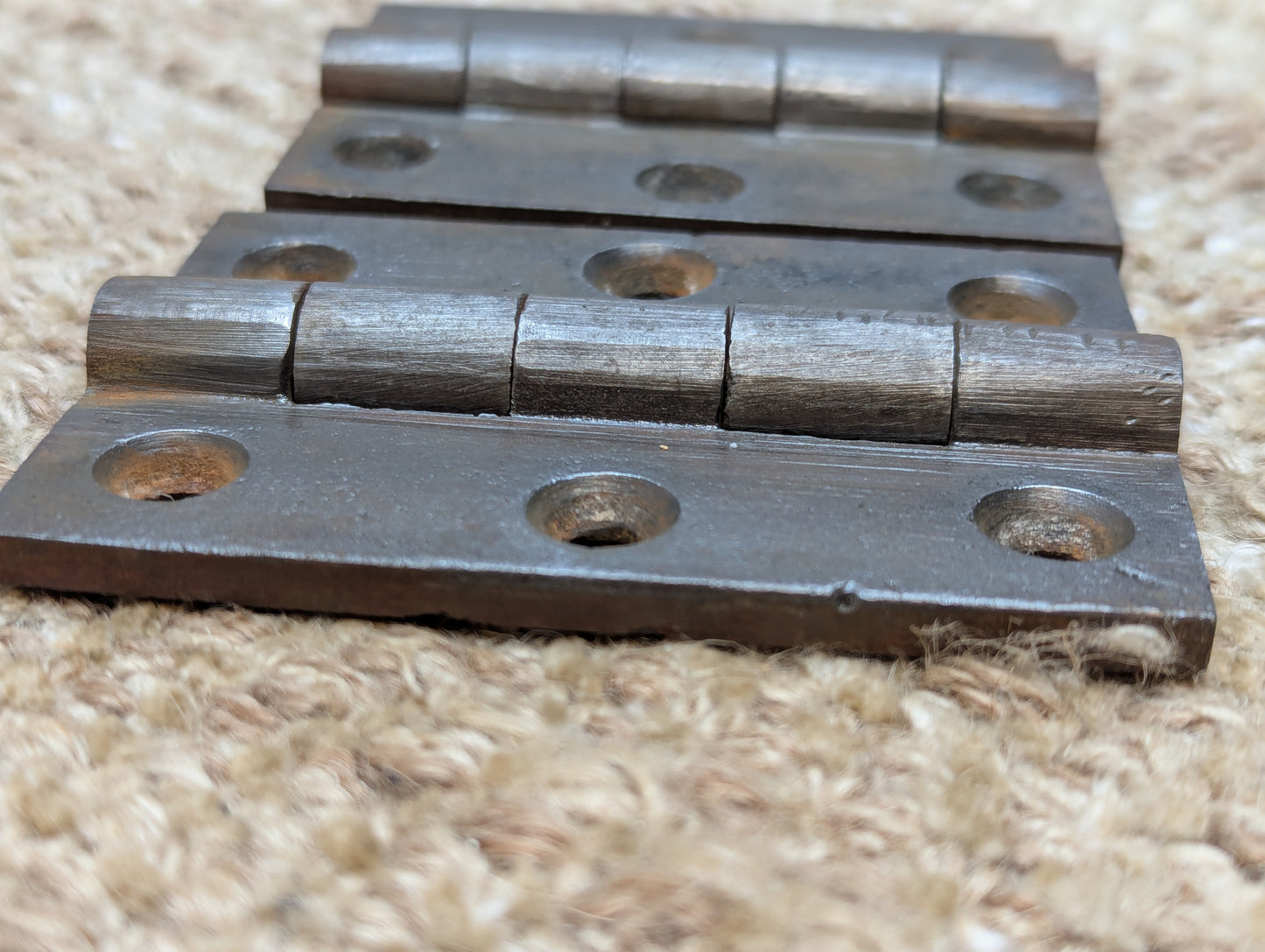 Pair 2 1/2" x 3 1/2" Antique Cast Iron Butt Hinges Door Hardware